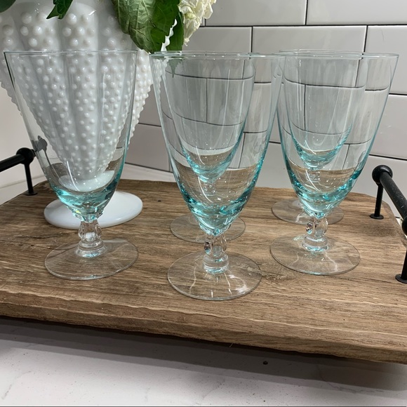 Vintage Fostoria Rhapsody Blue Water Goblets